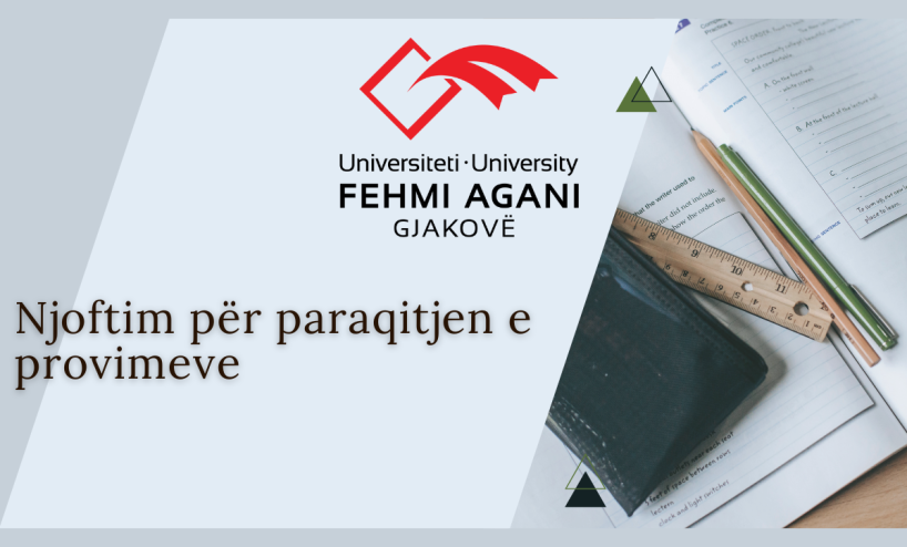 Njoftim mbi paraqitjen e provimeve në afatin e Shtatorit 2025 -2